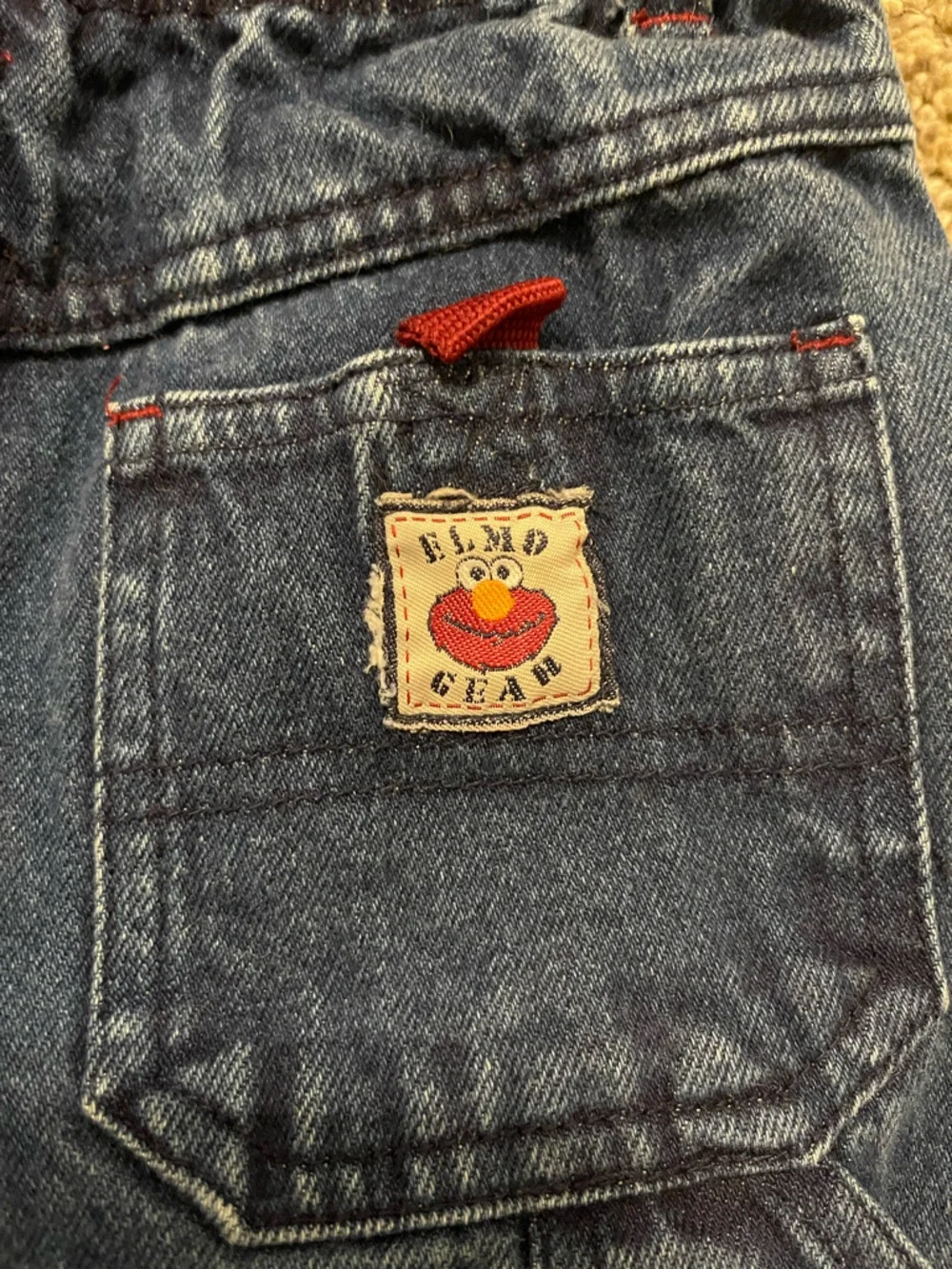 Vintage 90s Toddler Sesame Street Elmo Carpenter Jeans Size 3T